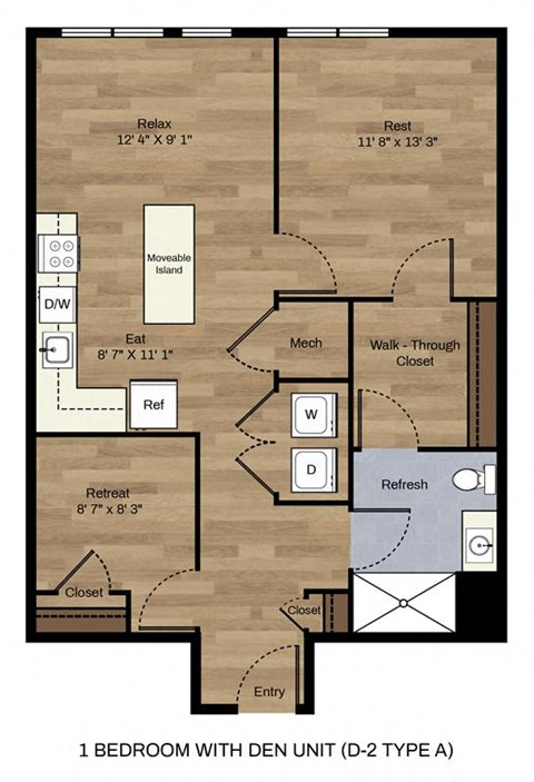 One Bedroom One Bath with Den